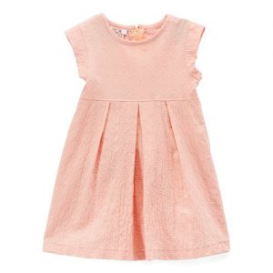 Embroidered Salmon & Pleats